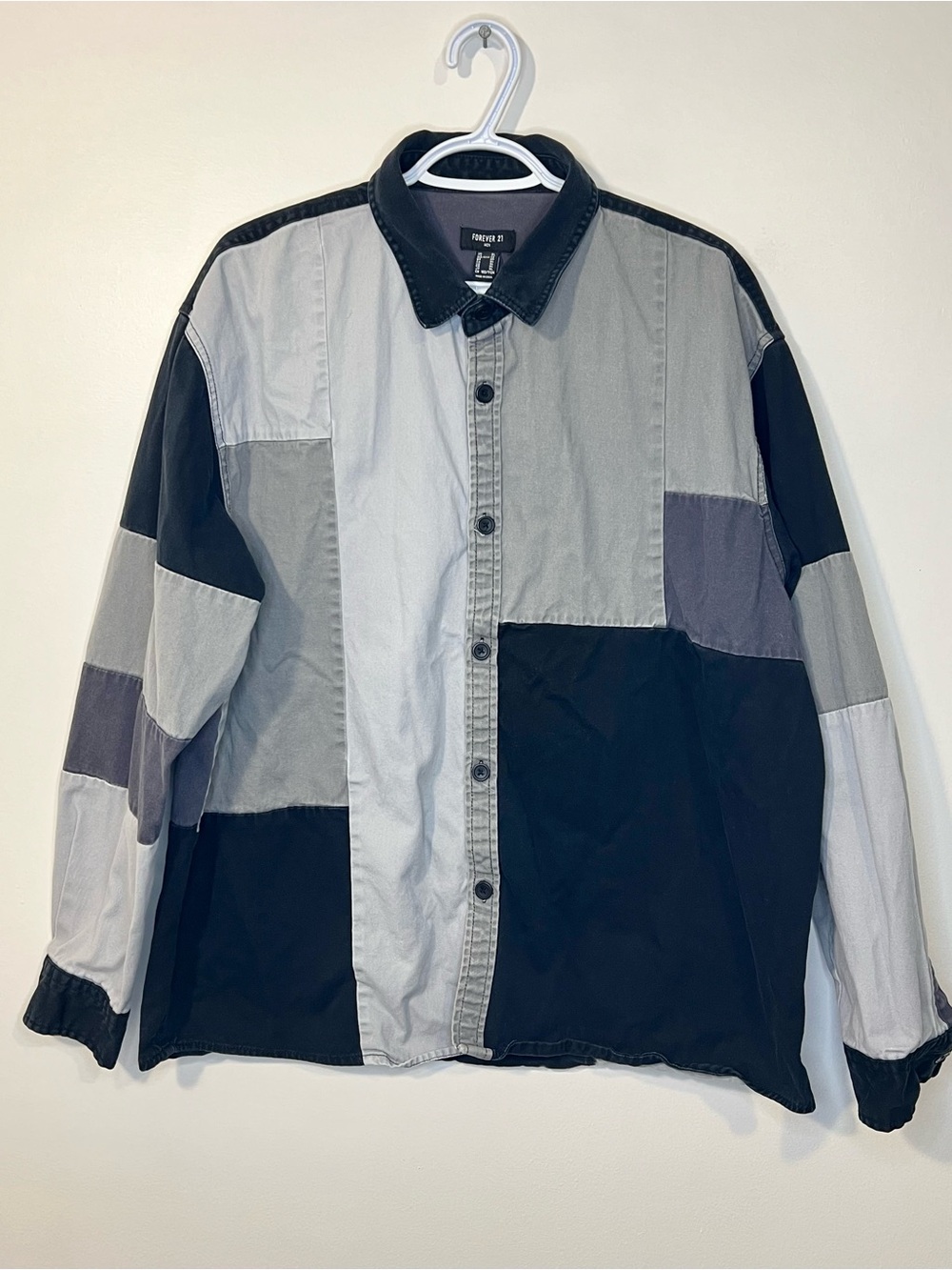 Forever 21 Mens Multicolor Denim Patch Jacket - Size XL